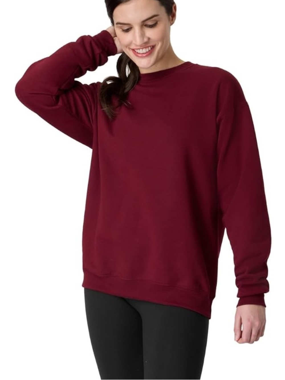 Hanes Eco fleece Crewneck Sweatshirt - Burgundy